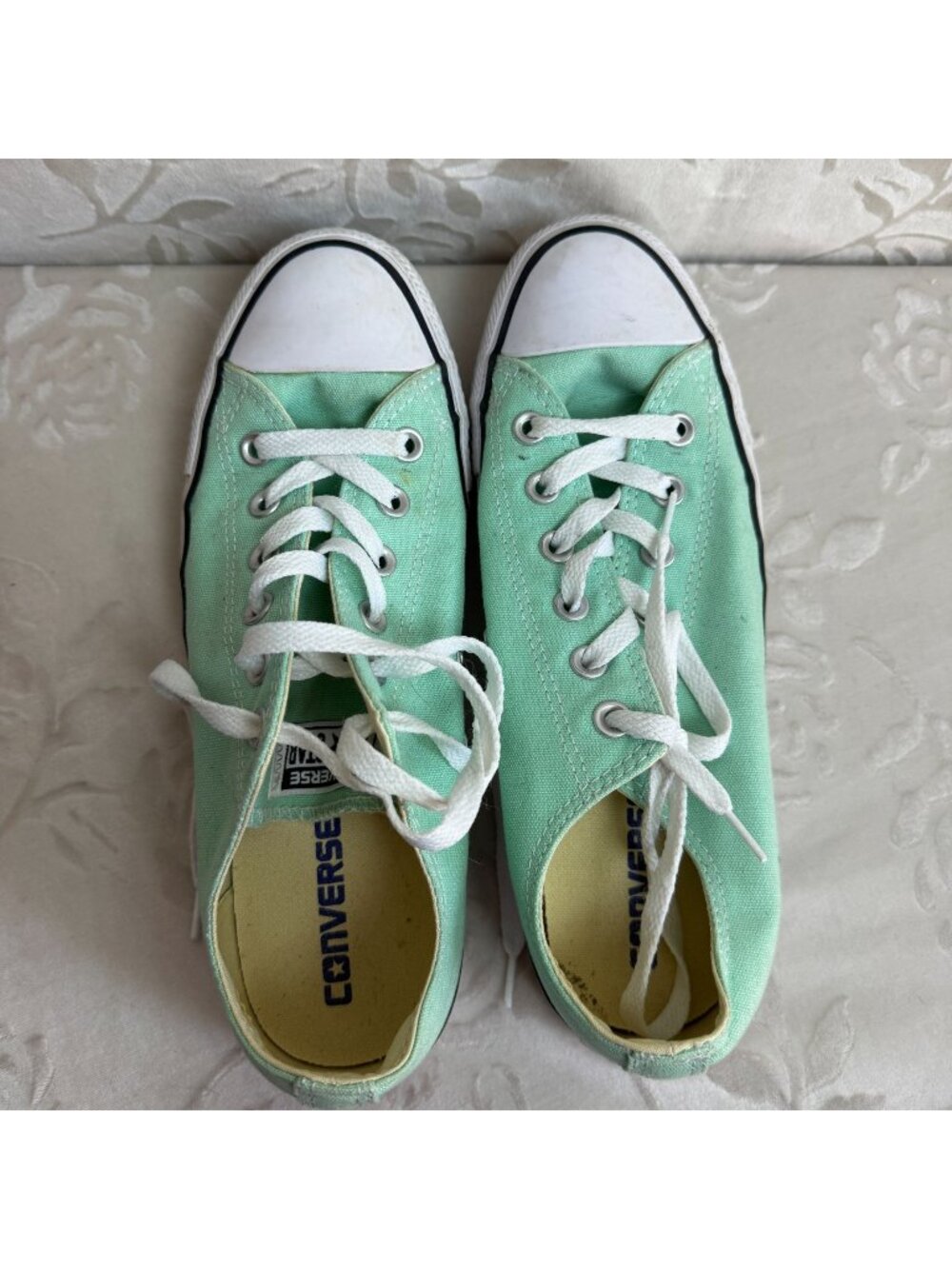 Converse All Star Low Top Sneakers Mint Green Canvas Chuck Taylor Wmns 9 Mens 7 - Picture 2 of 8